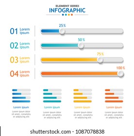 Infographic template for business. Set of elements, Percentage data presentation. Vector infographic.