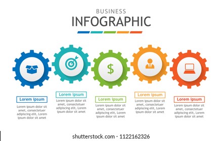 Infographic template for business. Timeline chart diagram with steps, minimal abstract elements. Vector infographic for presentation.