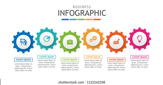 Infographic template for business. Timeline chart diagram with steps, minimal abstract elements. Vector infographic for presentation.