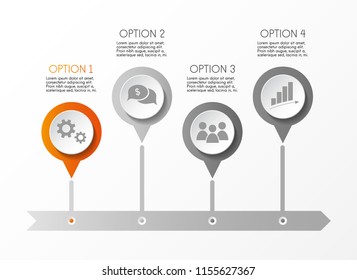 Infographic template - business timeline. Vector.