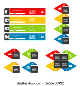 plantilla infográfica vector de negocio establecido en fondo blanco