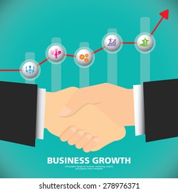 infographic Template with businessman handshake banner for business, marketing, creative, web design and graphics