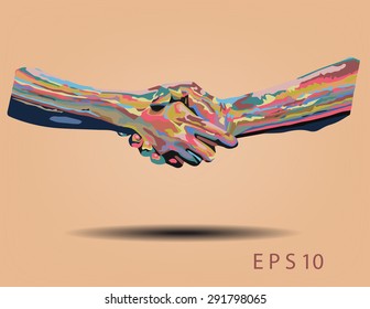 infographic Template with businessman handshake. concept vector illustration
