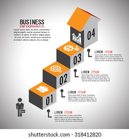  infographic Template with businessman.4step or processes
