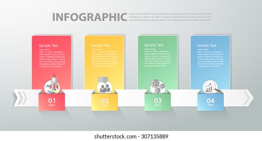 Infographic template. can be used for work flow layout, diagram, number options