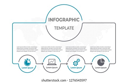 Infographic template with circle 4 options.