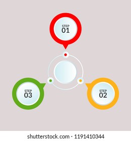 Infographic template of circle connection for use in workflow diagram poster