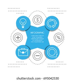 infographic template circle and education icon information