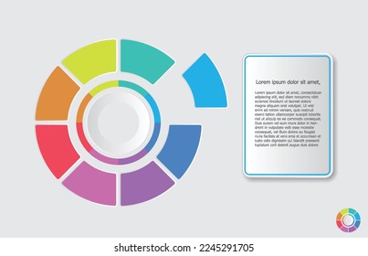 Infographic template of circle pie chart modern diagram topic , presentation infographic vector