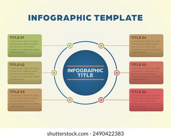 Infographic template with circle and square graphic element for social media, website, flyer, brochure, etc.