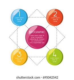 infographic template circle and steps number information