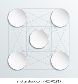 Infographic template with circles and lines. Concept for diagram, workflow layout, number options, web design, business presentation. Vector illustration.