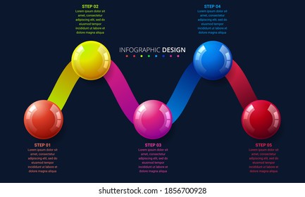plantilla infográfica con bolas de color