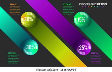 infographic template with color balls