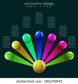 plantilla infográfica con bolas de color