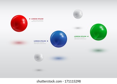 infographic template with color balls of different sizes, vector eps 10 illustration