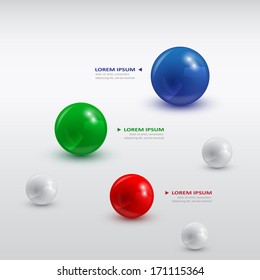 infographic template with color balls of different sizes, vector eps 10 illustration