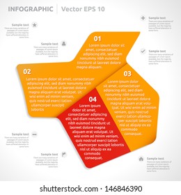Infographic template | color - orange and red | abstract vector design | graphic layout |  business