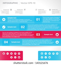 Infographic template | color - pink blue | abstract vector design | graphic layout | icon arrow label | business