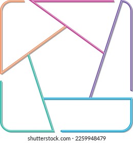 Infographic template. Color thin line pentagon shape