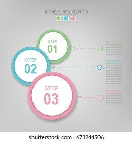 Infographic template of colorful circle, pie chart diagram, work sheet element, flat design of business icon, vector