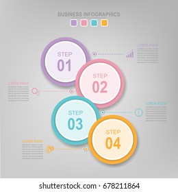 Infographic template of colorful circle, pie chart diagram, work sheet element, flat design of business icon, vector