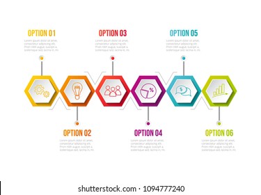 Infographic template with colourful icons. Vector.