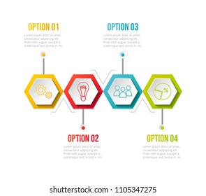 Infographic template with colourful icons. Vector.