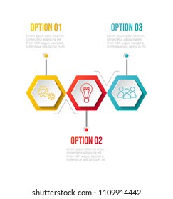 Infographic template with colourful icons. Vector.