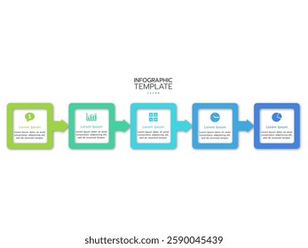 Infographic template. Concept with 5 options or steps and marketing icons. Vector illustration.