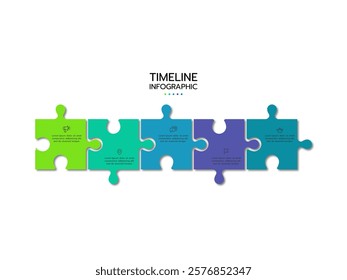 Infographic template. Concept of 5 pieces of puzzle with icons.