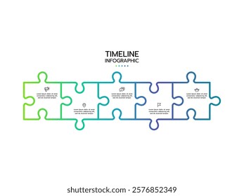 Infographic template. Concept of 5 pieces of puzzle with icons.