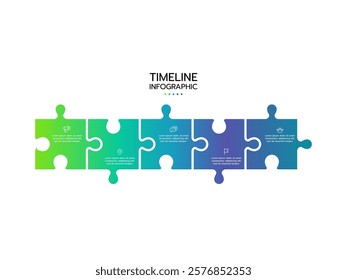 Infographic template. Concept of 5 pieces of puzzle with icons.