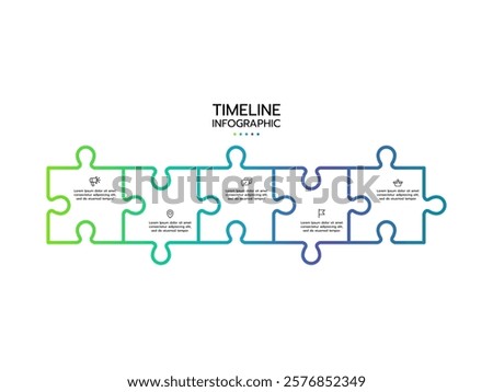 Infographic template. Concept of 5 pieces of puzzle with icons.