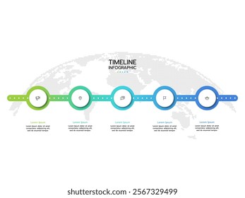 Infographic template. Concept of 5 stages with business icons. 