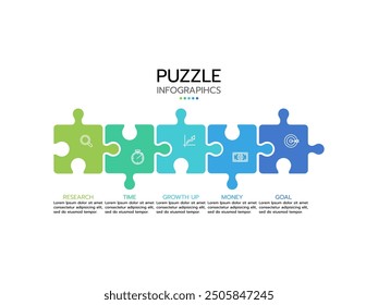Infographic template. Concept 5 steps or options with marketing icons.