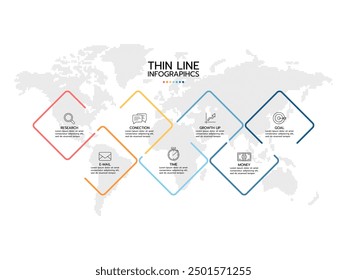 Infographic template. Concept 7 steps or options with marketing icons.