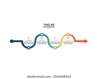 infographic template. Concept circular with 4 steps or process infographic chart for business startup demonstration.