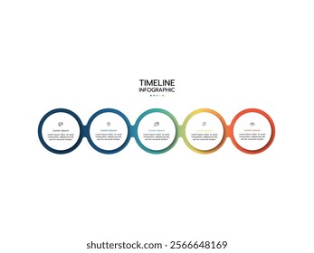 infographic template. Concept circular with 5 steps or process infographic chart for business startup demonstration.