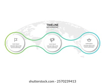 Infographic template. Concept of circular process with 3 steps and icons.