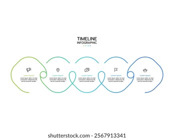 Infographic template. Concept five options or steps with business icons.