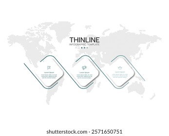 Infographic template. Concept of  rectangular process graphics with 3 steps sequence design for presentations.