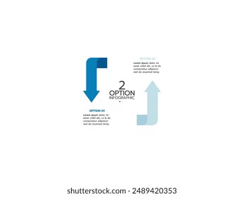 Plantilla infográfica. Diseño de línea delgada de concepto con 2 opciones e iconos de marketing.