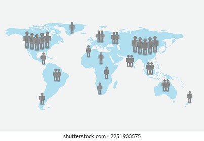 Infographic template of connecting people social, world population