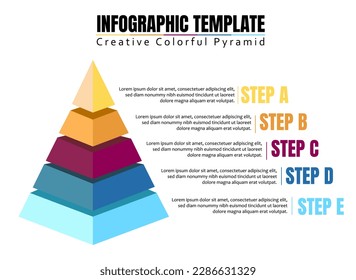 Infographic Template Creative Colorful Pyramid. Suitable for marketing presentation. Business presentation. Web infographic icon