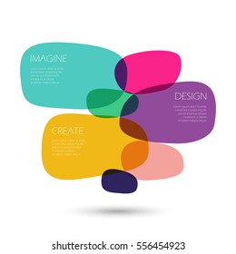 Plantilla de infografía. Concepto creativo. Imaginen. Diseño. Crear. Coloridos guijarros de cristal. Vector EPS 10 