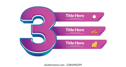 Infographic template. Creative or successful concept with 3 steps. Can be used for work diagrams, education, web design