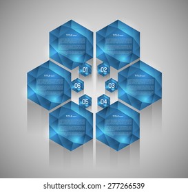 infographic template with crystals, option steps