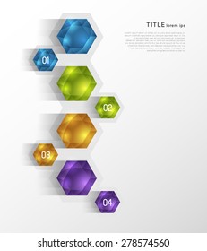 infographic template with crystals, option steps
