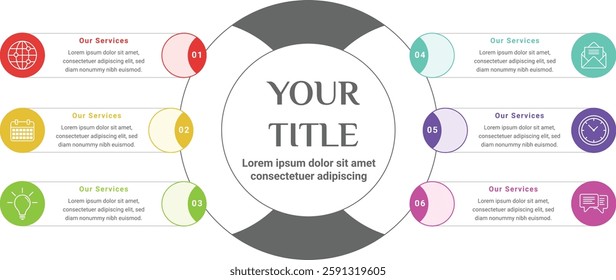 infographic template data info flowchart
